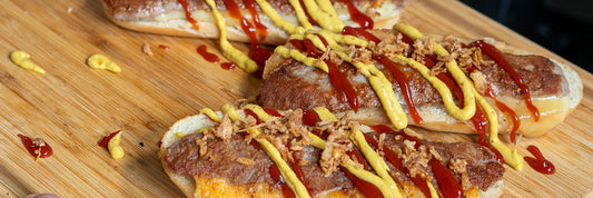 Bratwurstbröd med racletteost